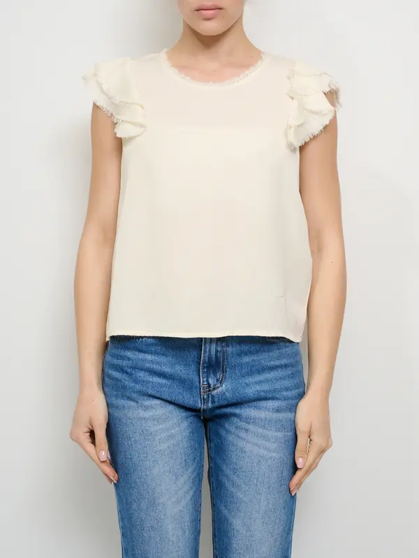 DIXIE - BLUSA MANICA VOLA' - BURRO