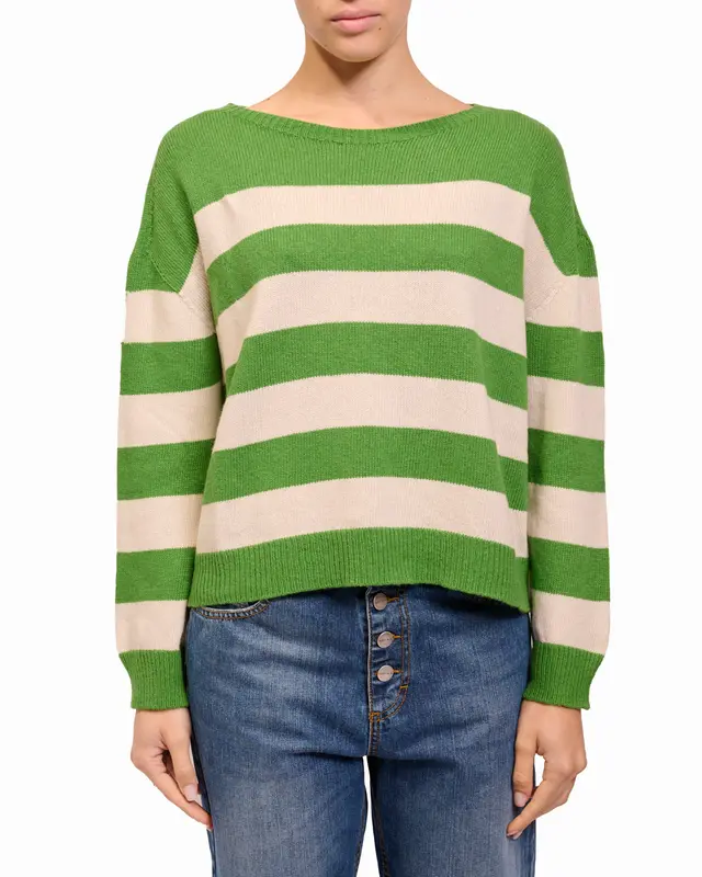DIXIE - MAGLIA RIGATA - VERDE