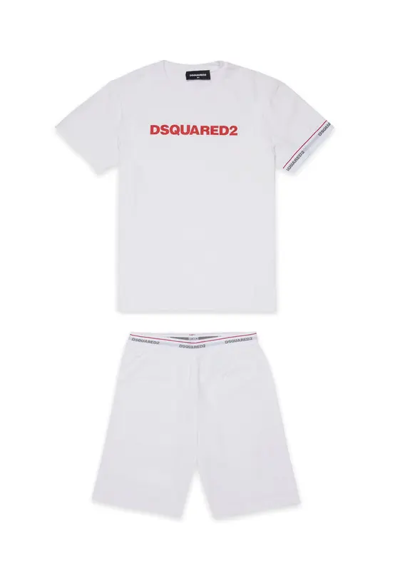 Dsquared2 Pigiama Bianca Per Bambino con Logo