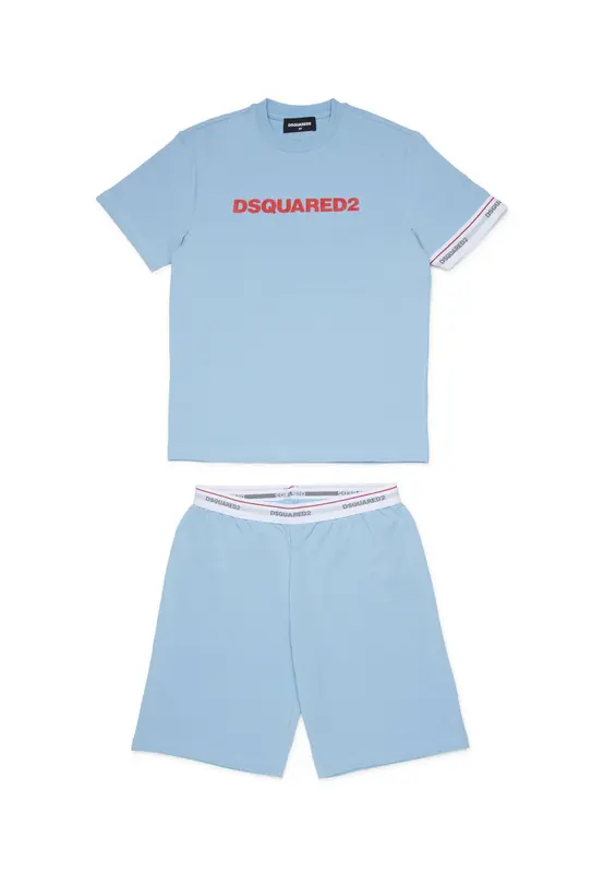Dsquared2 Pigiama Blu Per Bambino con Logo