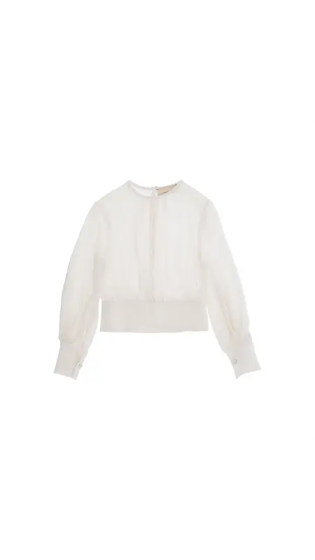ELISABETTA FRANCHI La Mia Bambina CAMICIA IN GEORGETTE CON APPL.STRASS LOGO