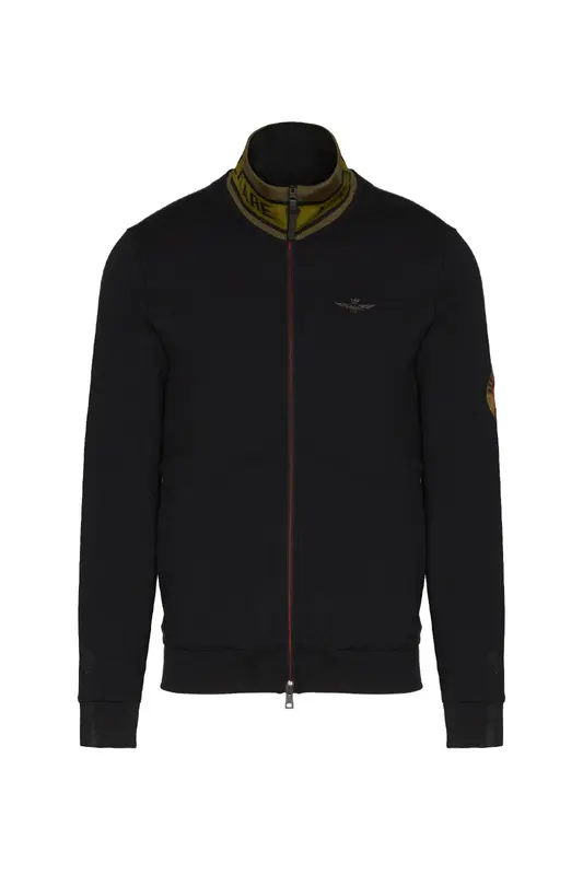 Felpa Aeronautica Militare con Zip / Nero