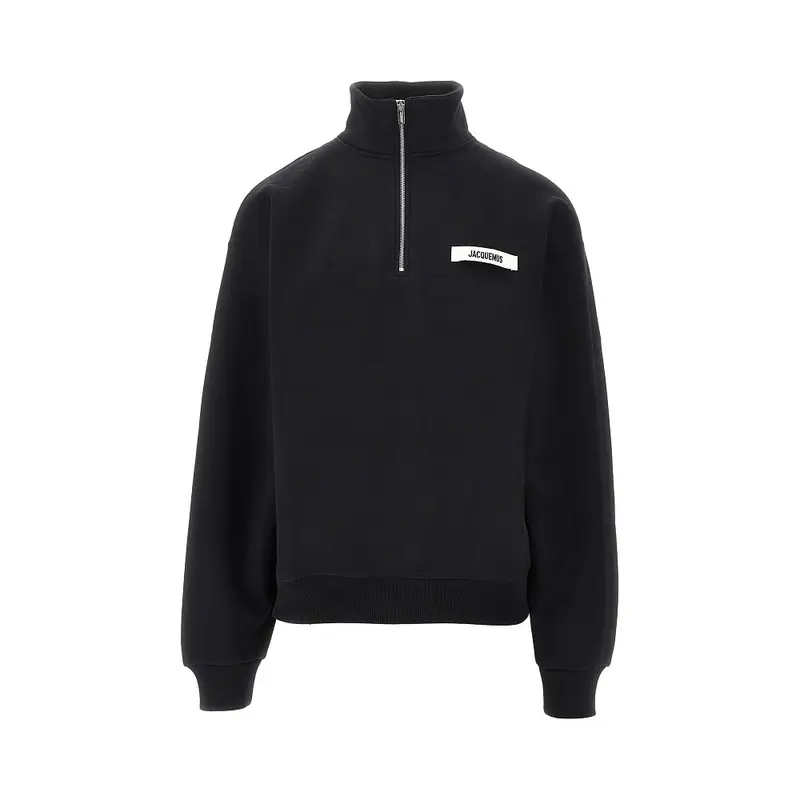 Felpa con mezza zip 'Gros Grain'
