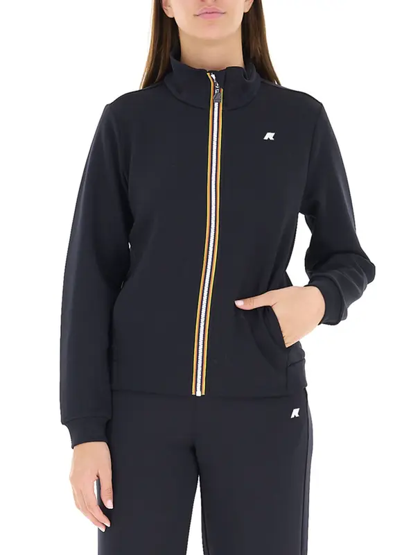 Felpa con Zip e Logo / Nero