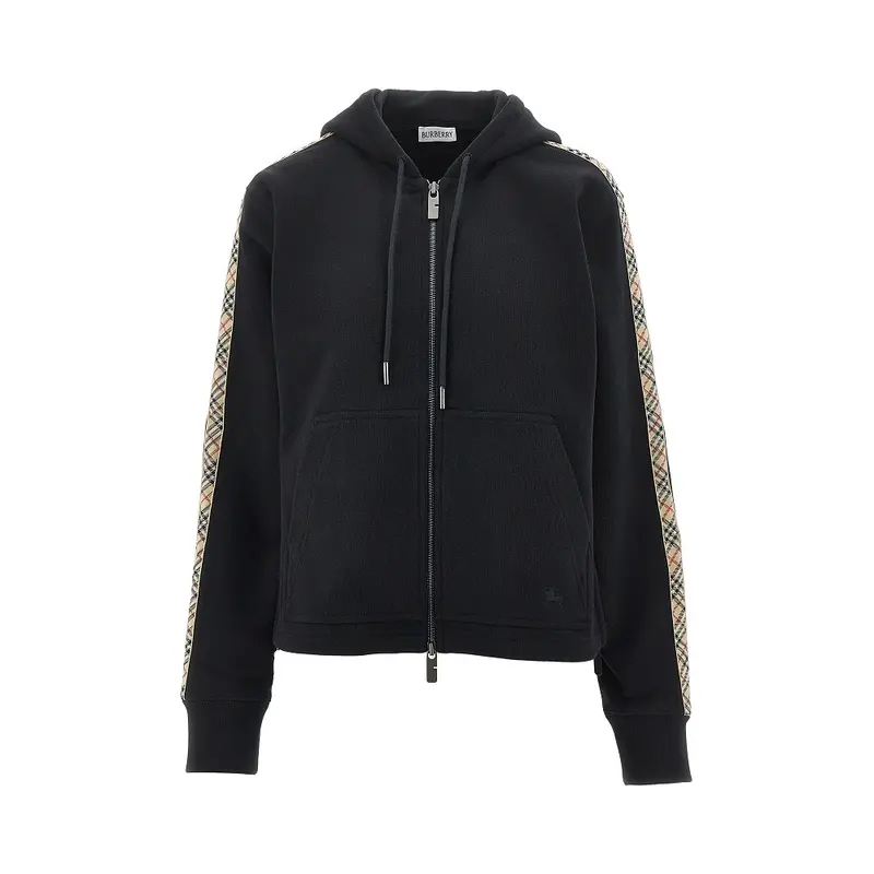 Felpa full-zip con finiture Check