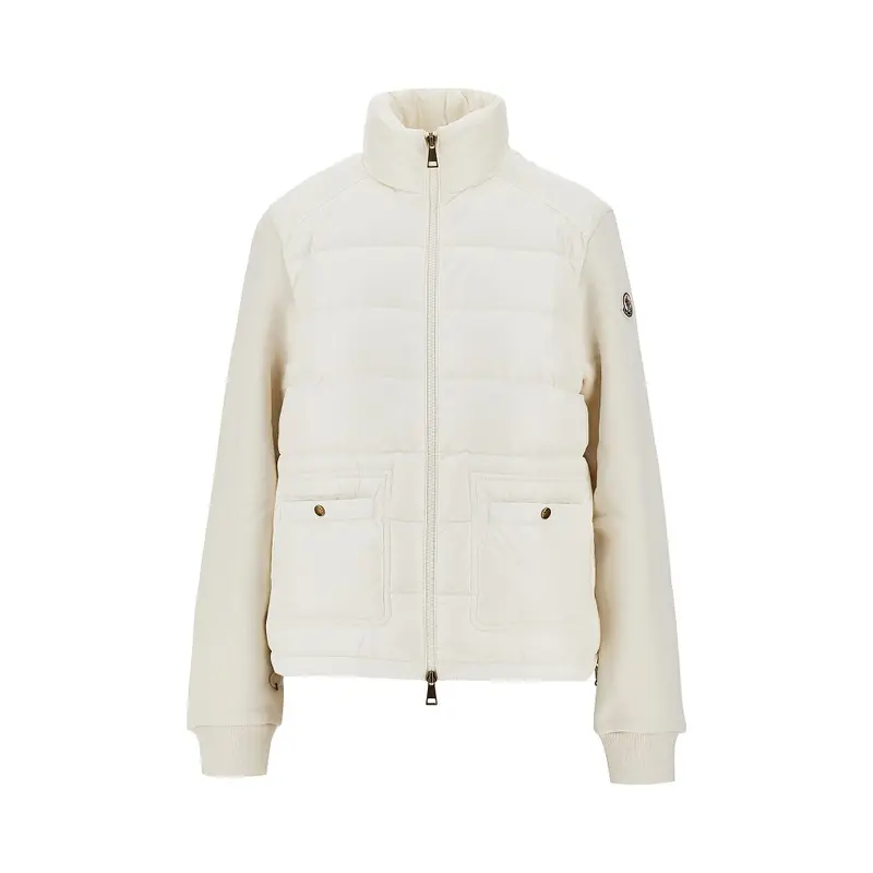Felpa full-zip in french terry e nylon