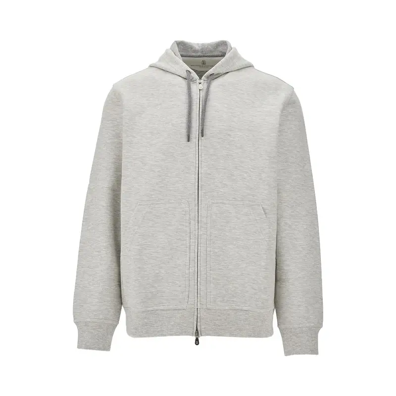Felpa full-zip in jersey mélange