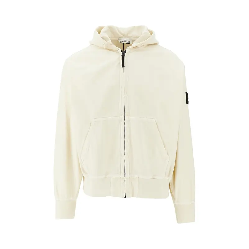 Felpa full-zip in tela di cotone biologico