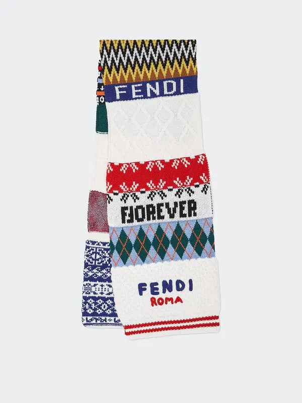 Fendi Sciarpa Multicolor con Logo