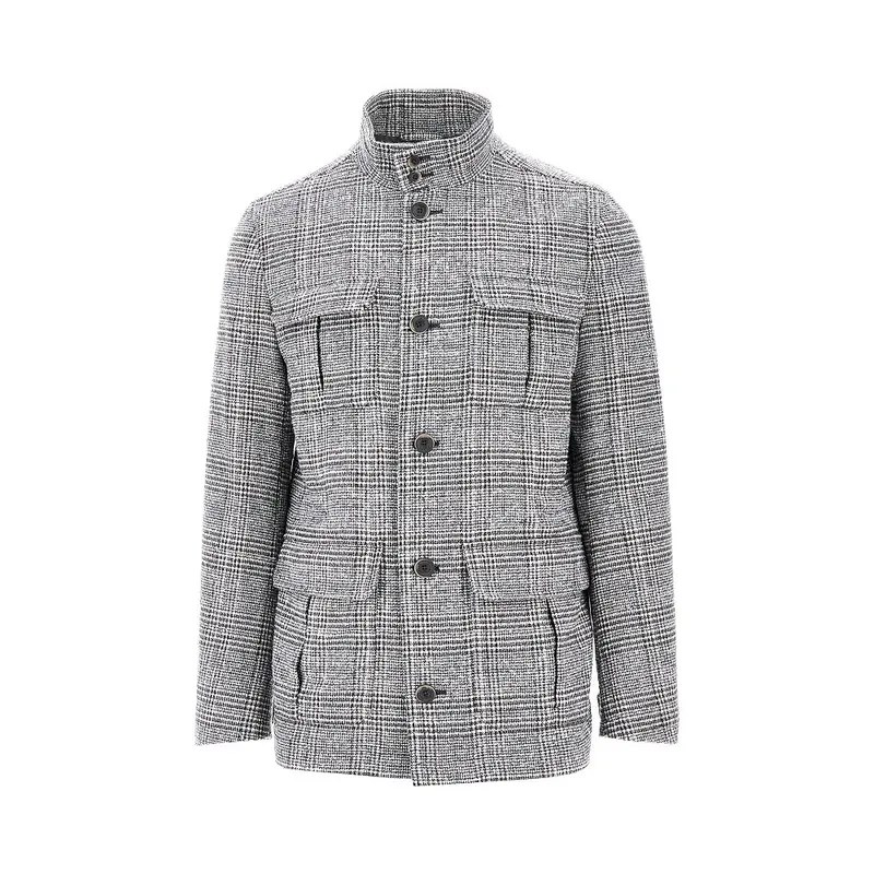 Field jacket in misto lana Principe di Galles