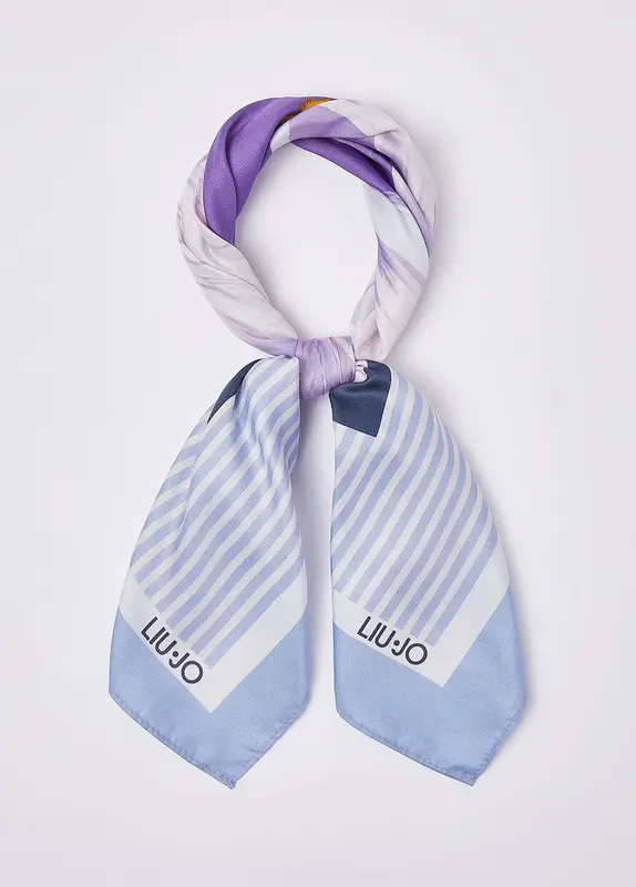 Foulard con Stampa Fiore / Viola