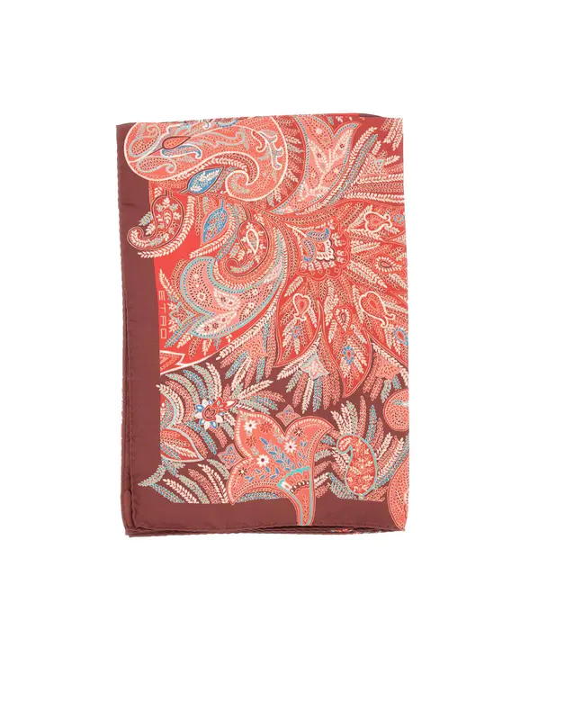 Foulard in seta con motivo paisley floreale