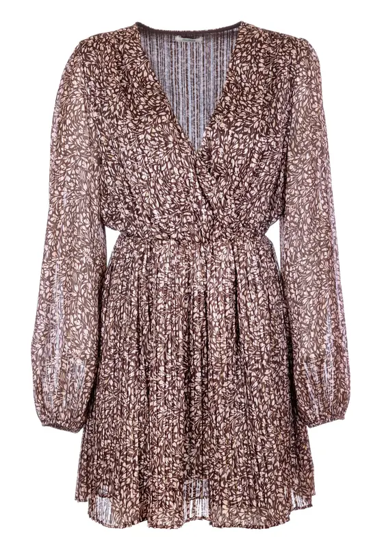 FRACOMINA SHORT DRESS PRINT BROWNPOWDER
