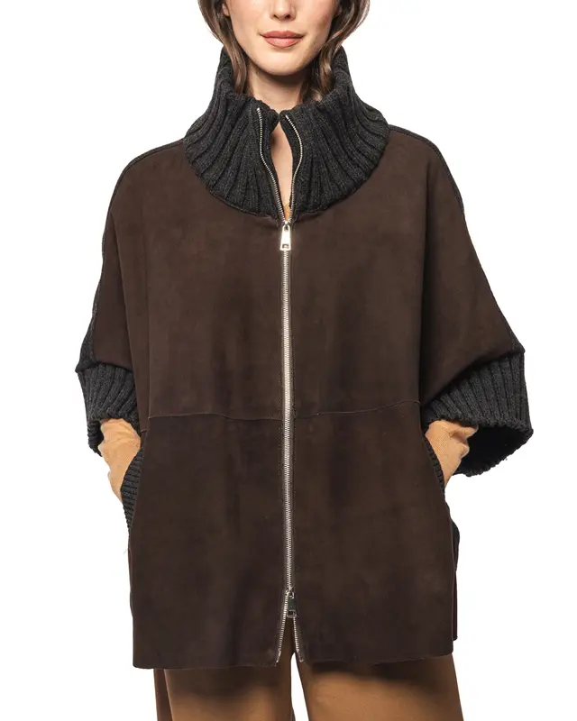 Giacca Adele Knit Bosk suede marrone