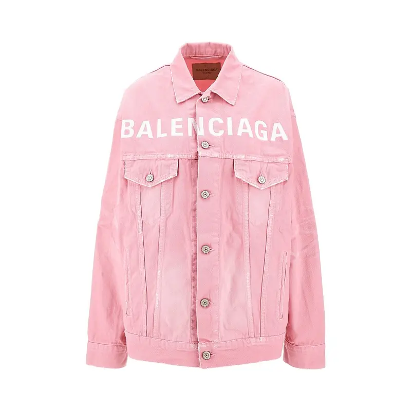 Giacca in denim con logo ricamato