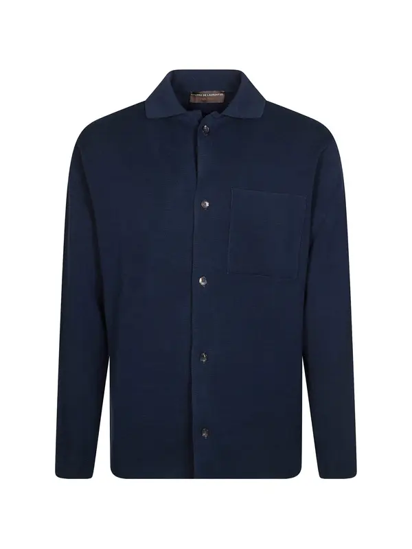 Giacca in Maglia con Tasche / Blu