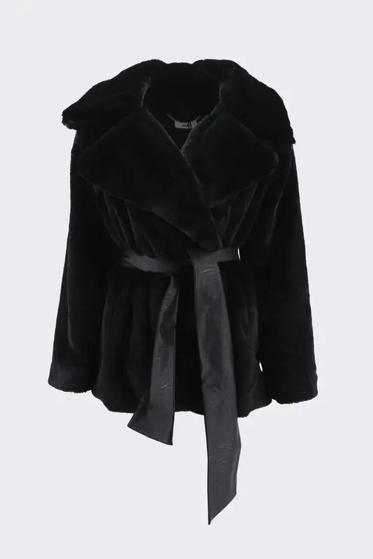 Giacca in Pelliccia Eco / Nero