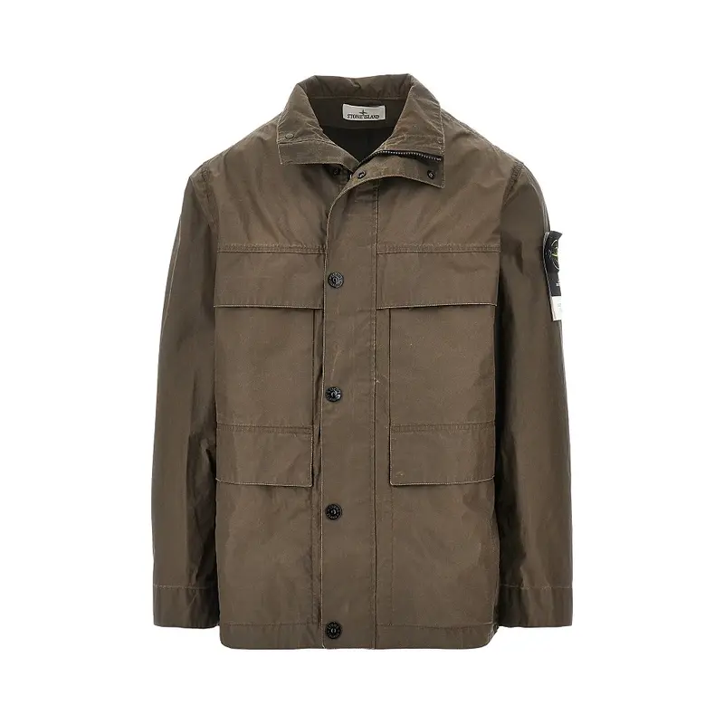 Giacca in Waxed Pigment Cotton Tela
