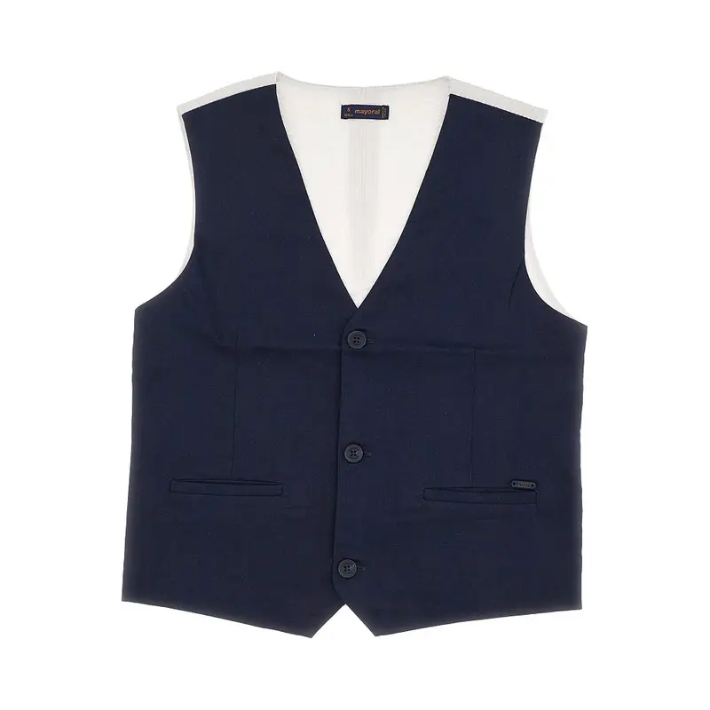 Gilet in cotone e lino