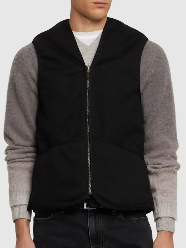 Gilet in Pile Caldo con Cerniera / Nero
