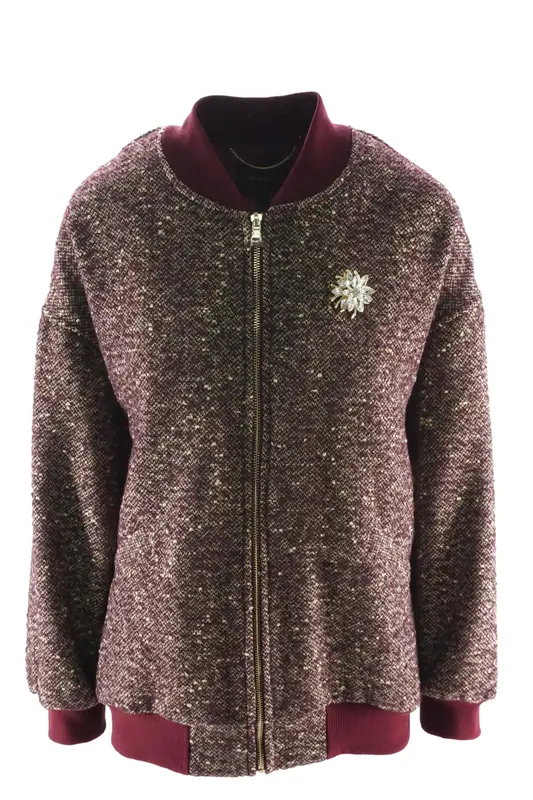 Giubbino Bomber con Ricamo / Bordeaux