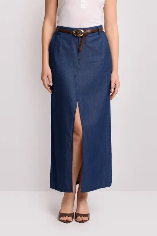 Gonna Lunga in Denim di Cotone / Jeans