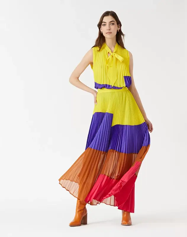 Gonna Manila Grace Plissettata / Multicolor