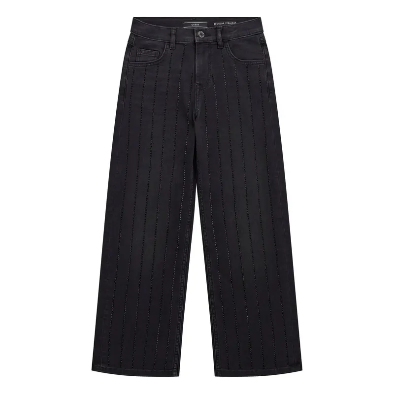 GUESS 90S BLK STR DNM PANTS W/RH