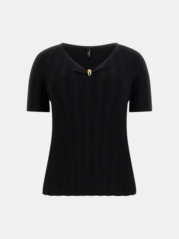 GUESS MARCIANO KATHLEEN SS RIBBED TOP SWTR