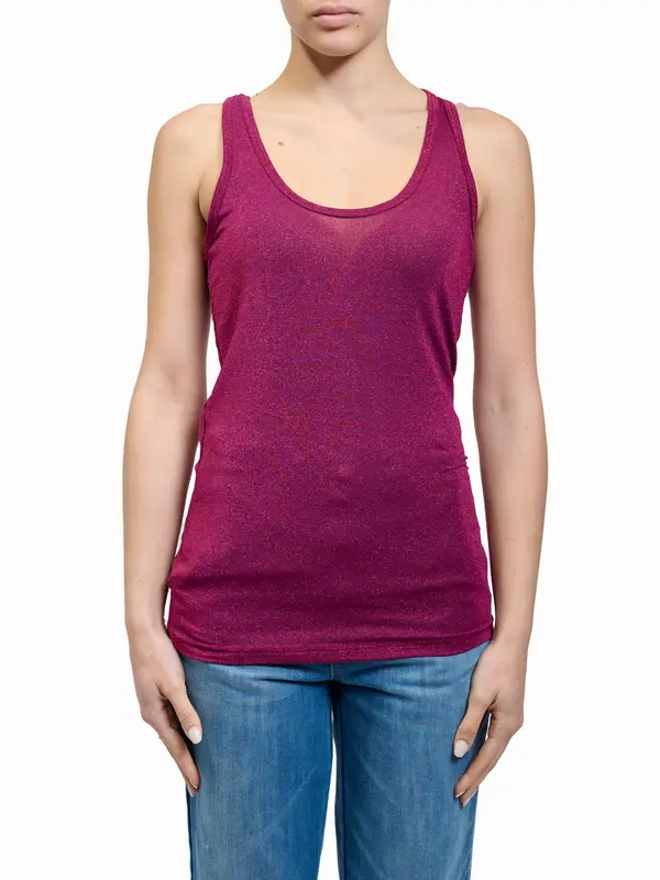 HASHTAG - TOP LUNGO IN LUREX - MAGENTA