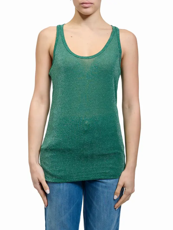 HASHTAG - TOP LUNGO IN LUREX - VERDE