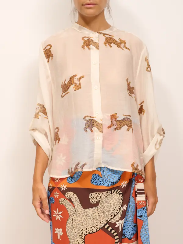 HAVE ONE - CAMICIA ECO STAMPA TIGRI - VARIANTE UNICA