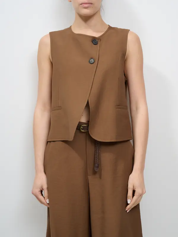 HAVE ONE - GILET 2 BOTTONI - MORO