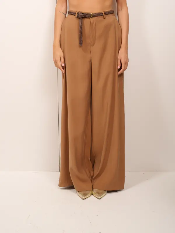 HAVE ONE - PANTALONE ELASTICO DIETRO - TABACCO