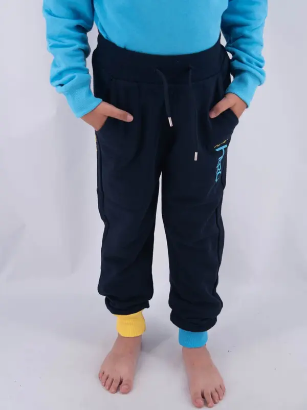 Hero Sottotuta Pantalone Felpa Ricamo Leet Stampa Drone con Cavigliera Bicolor