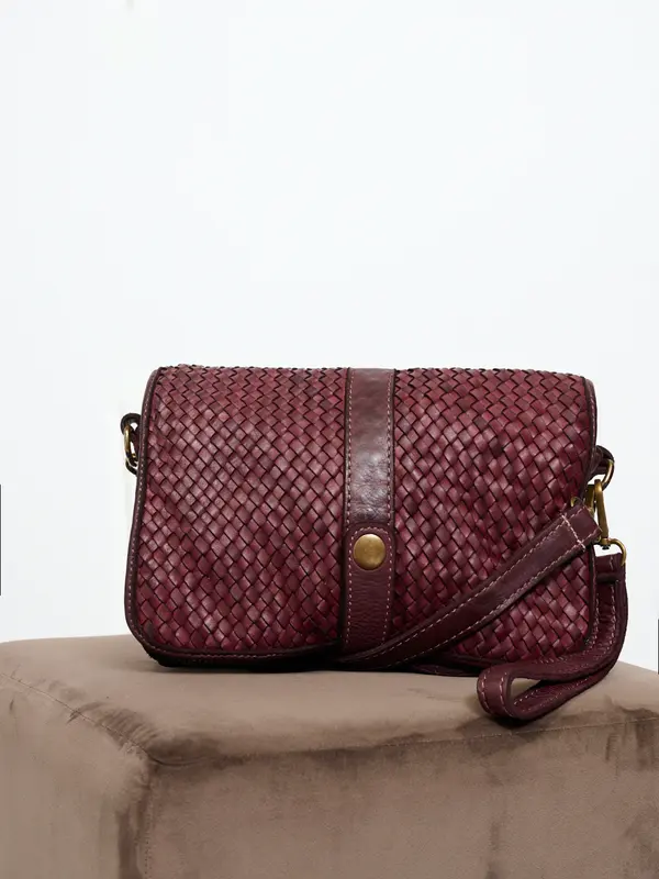 IDENTITY - BORSA INTRECCIATA TRACOLLA - BORDEAUX