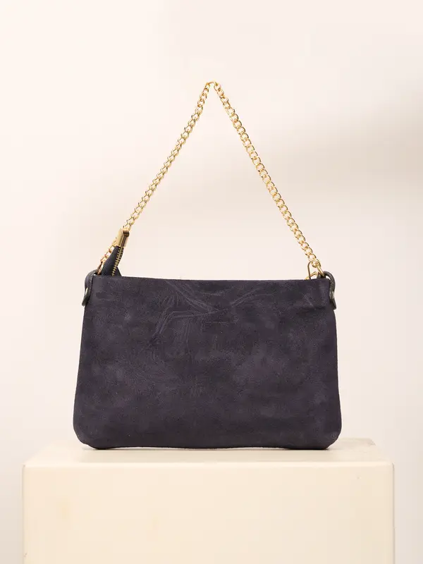 IDENTITY - BORSA POCHETTE SCAMOSCIATA - BLU
