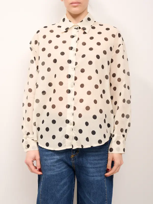 IDENTITY - CAMICIA POIS OVER - PANNA/NERO