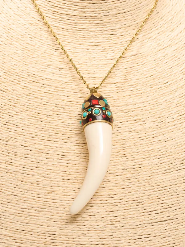 IDENTITY - COLLANA CORNO GRANDE - BIANCO