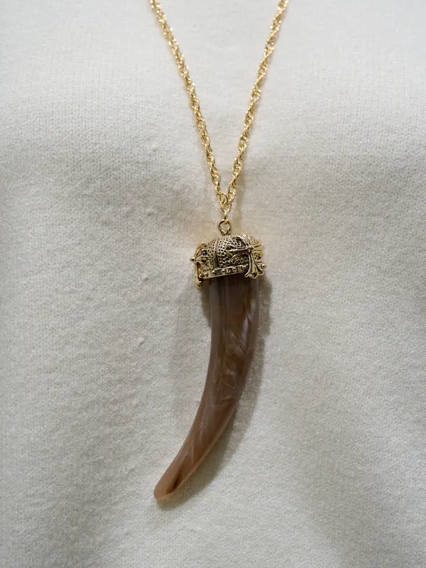 IDENTITY -COLLANA CORNO GRANDE - TAUPE