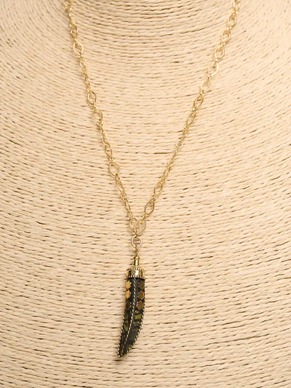 IDENTITY - COLLANA LUNGA CORNO PICCOLO - NERO