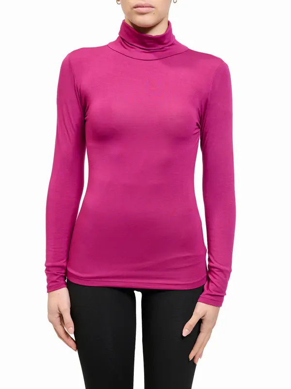 IDENTITY - MAGLIA COLLO ALTO - MAGENTA