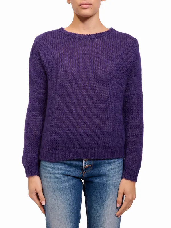 IDENTITY - MAGLIA GIROCOLLO - VIOLA