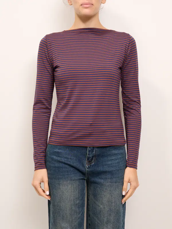 IDENTITY - MAGLIA SCOLLO BARCA RIGATA - COCCIO/BLUETTE