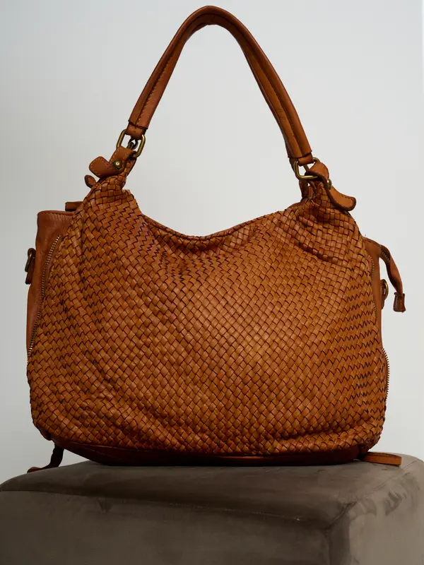 IDENTITY - SHOPPER INTRECCIATA - CUOIO