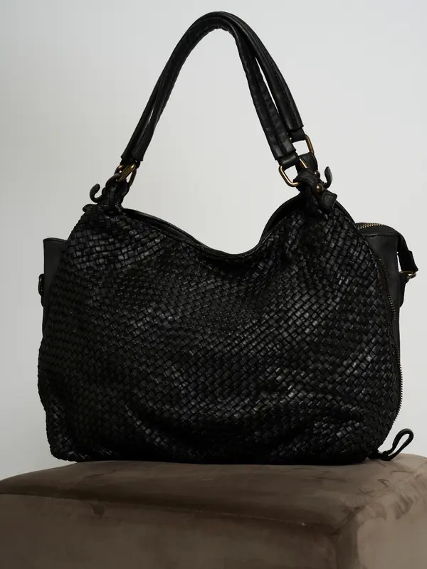 IDENTITY - SHOPPER INTRECCIATA - NERO