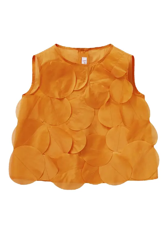Il Gufo Camicia Senza Maniche Bambina Arancio