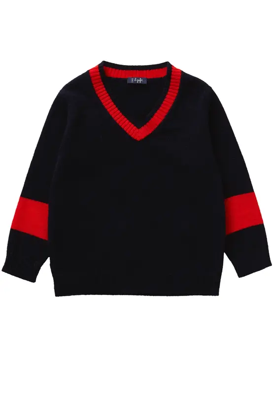 Il Gufo Collo V Bambino Blu Rosso
