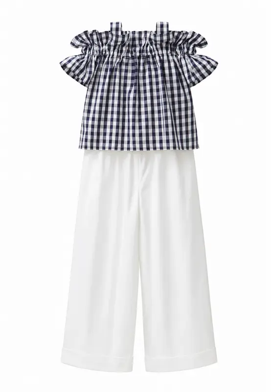Il Gufo Completo Top e Pantalone Bambina Blu