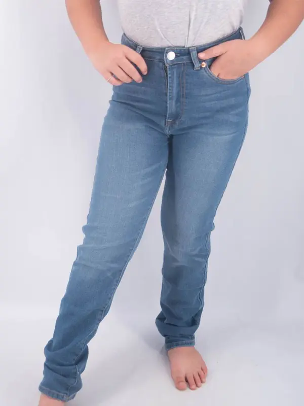 in cotone denim vita alta